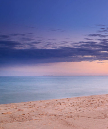 Sunset on the beach in the tropics. Seascape.の写真素材
