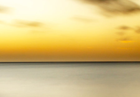 Sunset over the sea. Seascape. Long exposure photo.の写真素材