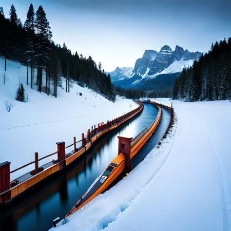 Beautiful winter landscape in the Dolomites, South Tyrol, Italyの素材