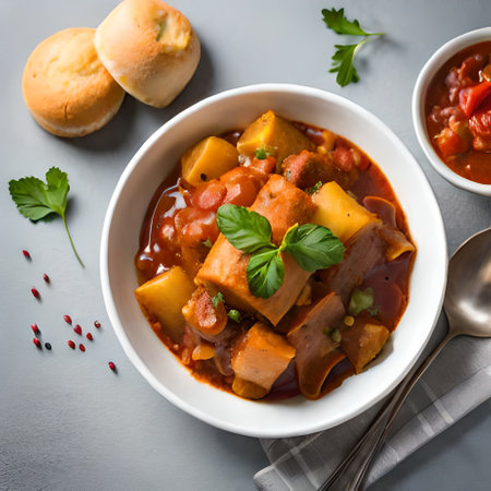 Traditional Indian masala curry served in a bowl, selective focus imageの素材
