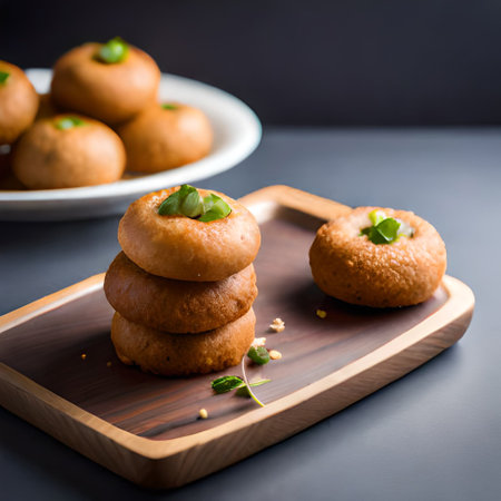 Rava Laddu or Semolina Laddoo Or Rawa Ladu, a popular sweet dish from Maharashtra, Indiaの素材