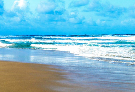 beautiful beach and tropical sea, landscape photo taken in Sri Lanka