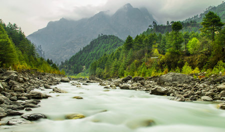 Mountain river in the Himalayas, Uttarakhand, India