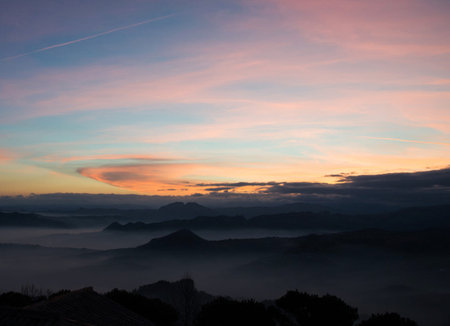 Sunrise at Doi Inthanon National Park, Chiang Mai, Thailandの写真素材