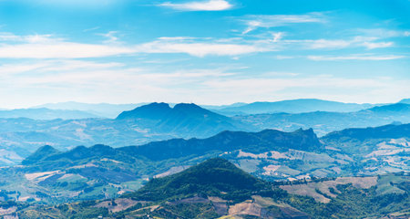 Beautiful landscape of mountain and blue sky at Phu Chi Fa, Thailand