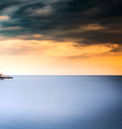 Beautiful sunset on the sea. Seascape. Nature composition.の写真素材