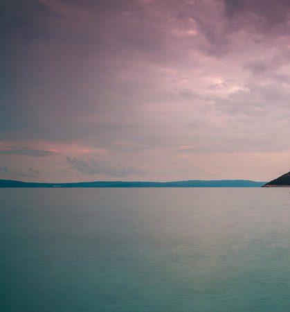 Sunset on the Adriatic Sea in Croatia, Europe.の写真素材