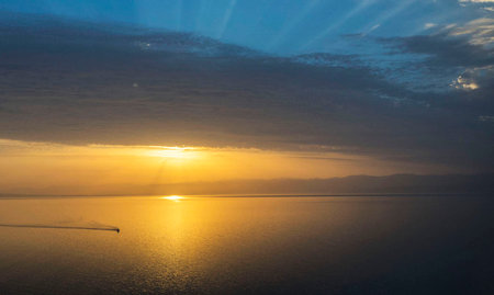 Beautiful sunset on the sea. Sunset on the sea. Beautiful sunset on the sea.の写真素材