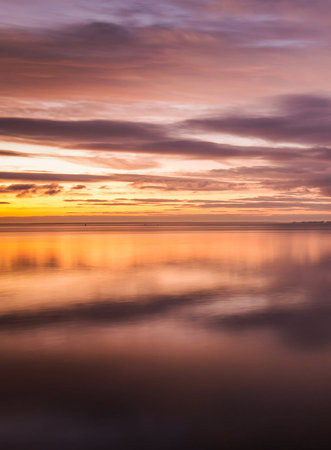 beautiful sunset over the sea. long exposure. seascapeの写真素材