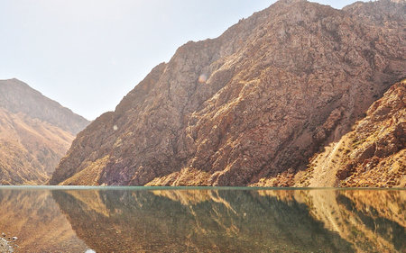 Landscape of mountains and lake in Leh, Ladakh, India