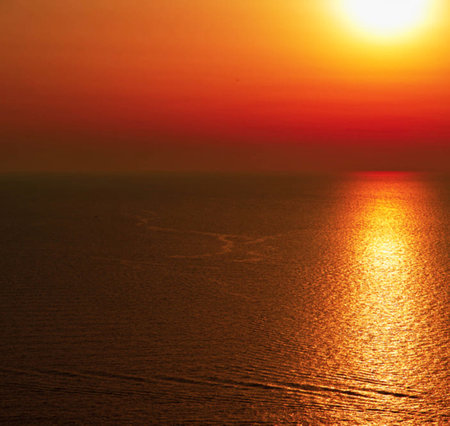 sunset over the sea in the summer, beautiful photo digital pictureの写真素材