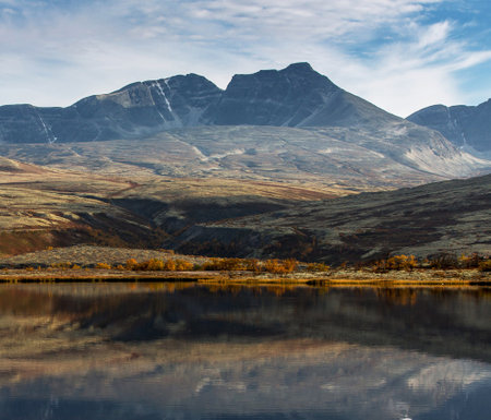 Mountains reflected in the lake. Altai, Siberia, Russia