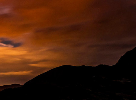 Sunset in the mountains of the Pyrenees, Spain.の写真素材