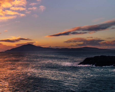Sunset over the Atlantic Ocean in Tenerife Canary Islands Spain