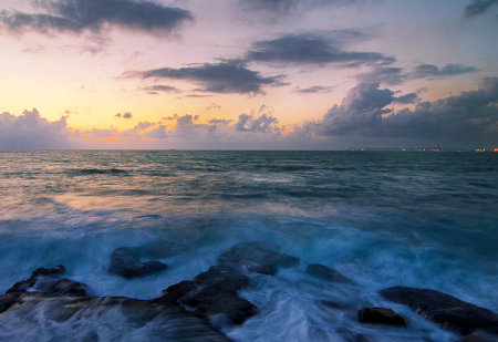 Beautiful sunset on the beach of the Caribbean Sea. Cuba.の写真素材