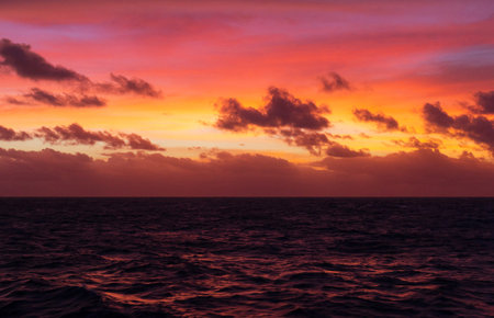 Beautiful sunset on the sea. Colorful sky at sunset.の写真素材