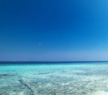 beautiful beach and tropical sea in the indian ocean Maldivesの写真素材