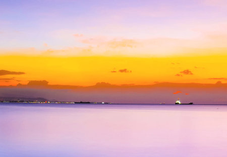 Beautiful sunset at the sea, Koh Samui, Thailand.