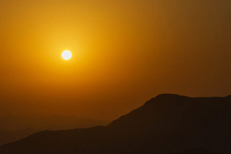 Sunset at the top of the mountain, Sinai, Egypt.の写真素材