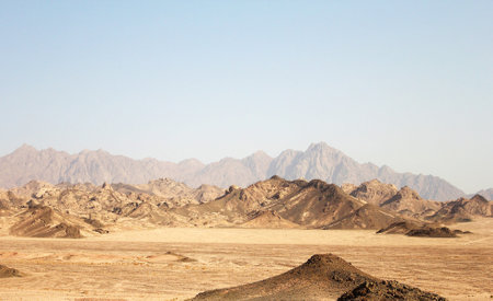 Landscape of the Sinai desert in Egypt. Landscape of mountainsの写真素材