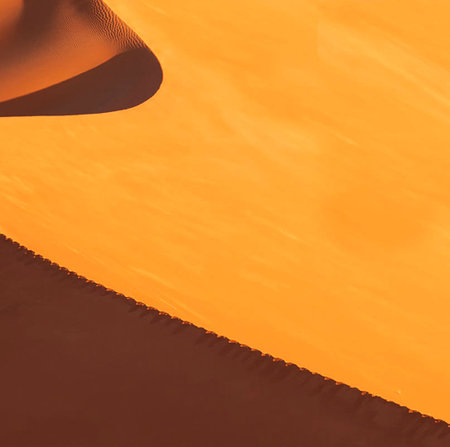 Orange sand dunes in Namib desert, Namibia, Africaの写真素材