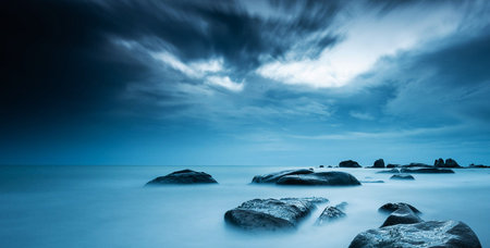 Long exposure seascape. Long exposure seascape with long exposure effect.