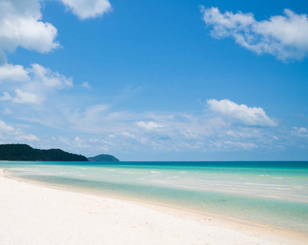 Beautiful tropical beach and sea in koh samui island Thailandの写真素材