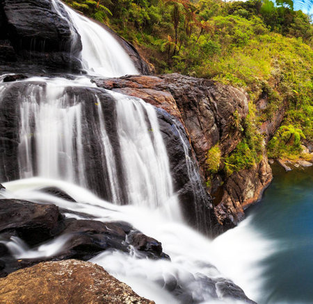 Beautiful waterfall in the jungle of Costa Rica, Central America.の写真素材