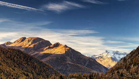 Mountains in the Swiss Alps in autumn. Jungfraujoch.
