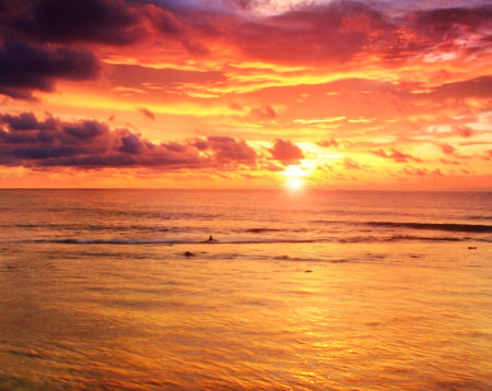 Beautiful sunset over the sea. Nature composition. Sunset over the sea.の写真素材