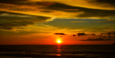 Beautiful sunset on the beach. Koh Samui, Thailand.