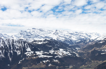 View of the Swiss Alps from Jungfraujoch, Switzerlandの写真素材
