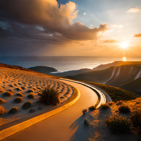 Sunset in the dunes of Cabo San Lucas, Mexicoの素材