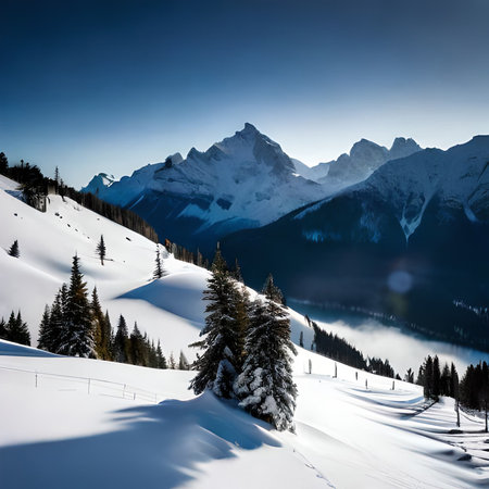 Winter in the swiss alps (Braunwald, Glarus, Switzerland)の素材
