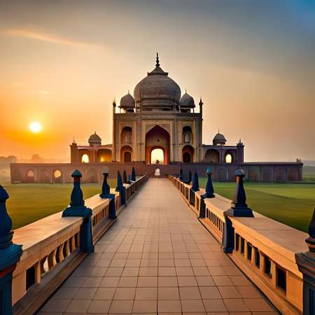 Taj Mahal in Agra, Uttar Pradesh, India.の素材