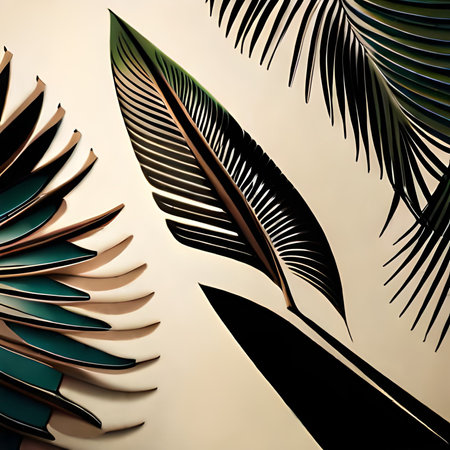 Tropical leaves background. 3d rendering, 3d illustration.の素材