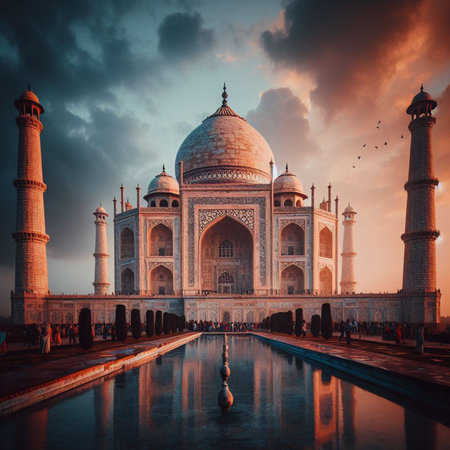 Taj Mahal in Agra, Uttar Pradesh, India.の素材