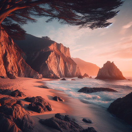 Beautiful seascape at sunset time. Composition of nature.の素材