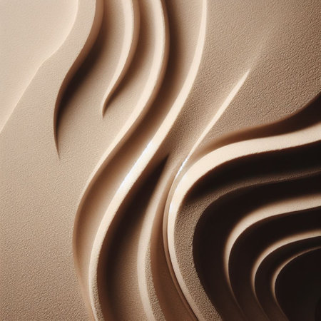 abstract background made of beige and brown wavy lines. 3d renderの素材