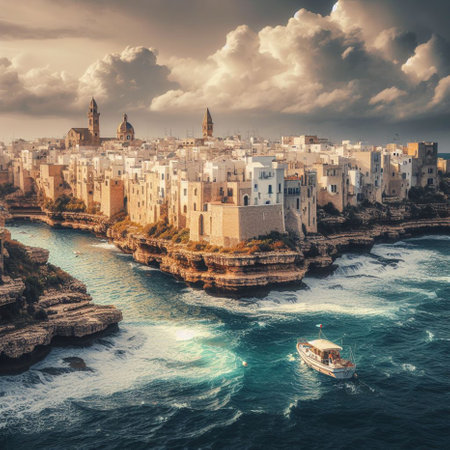 Beautiful panoramic view of Valletta, Malta.の素材