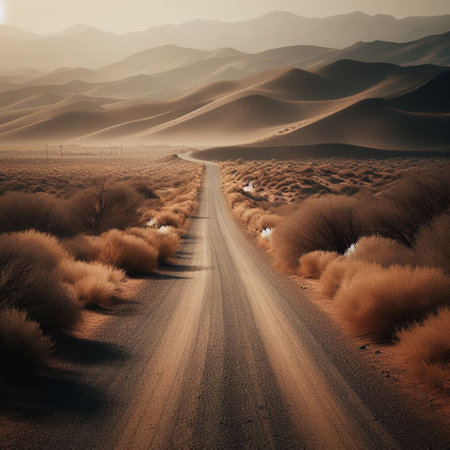 Desert road in the middle of the Namib Desert, Namibiaの素材