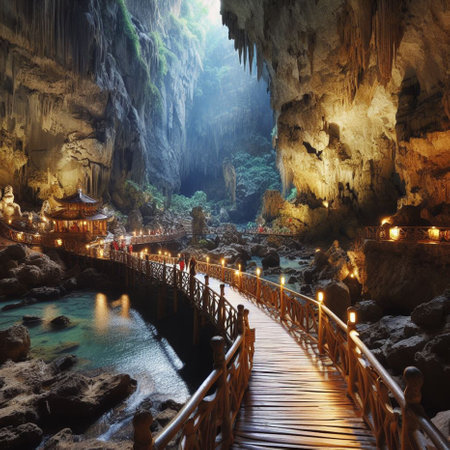 Beautiful view of khao kho cave in thailand.の素材