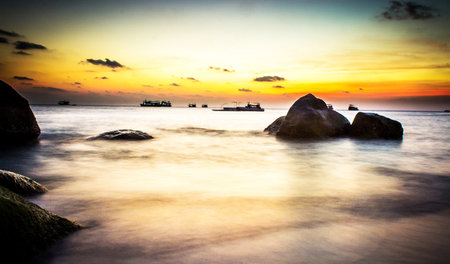 Beautiful seascape at sunset. Koh Samui, Thailand
