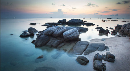Beautiful seascape in the morning. Koh Samui, Thailand