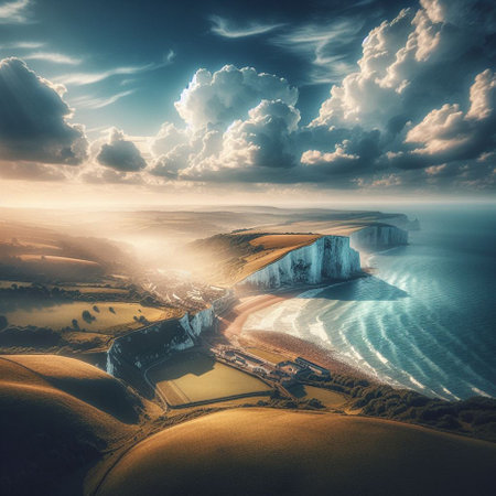 Beautiful seascape with cliffs and sea. Nature composition.の素材