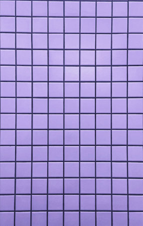 Purple tile wall texture background. Close up of blue ceramic tile wall.の写真素材