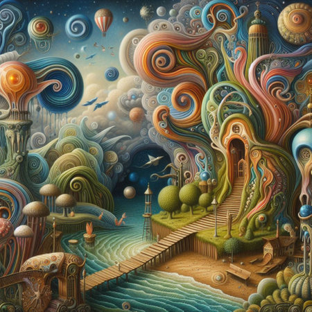 Mystical fantasy landscape. Fantasy illustration. 3D rendering.の素材