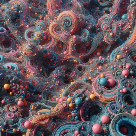 3D surreal illustration. Sacred geometry. Mysterious psychedelic relaxation pattern. Fractal abstract texture. Digital artwork graphic astrology magicの素材