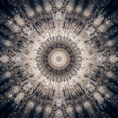 Abstract fractal. Fractal art background for creative design. Decoration for wallpaper, desktop, poster, cover booklet. Print for clothes, t-shirt. Creative illustration for designの素材