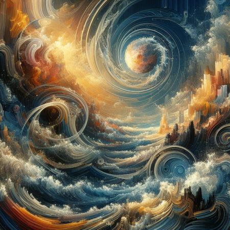 Abstract fractal background. Design element for brochure, advertisements, presentation, web and other graphic designer works. Digital collage.の素材